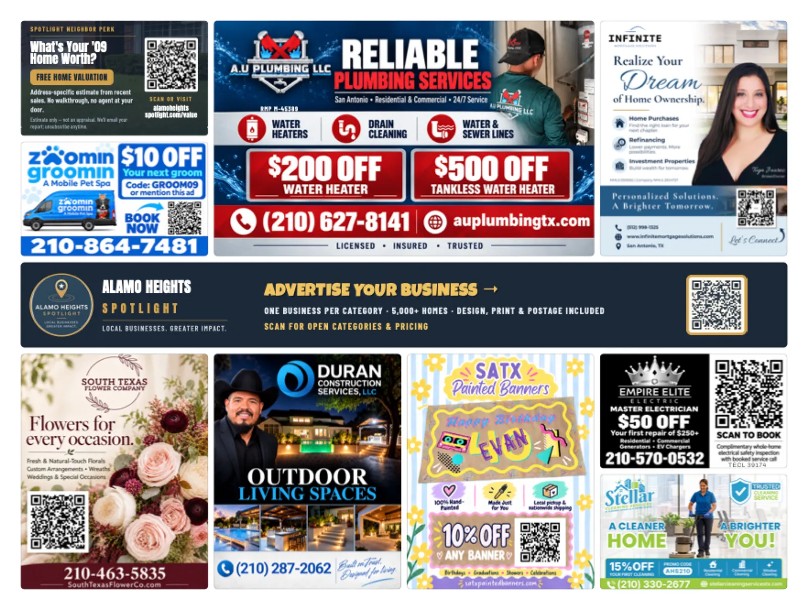 Back of sample Alamo Heights artwork — preview for Cibolo Spotlight